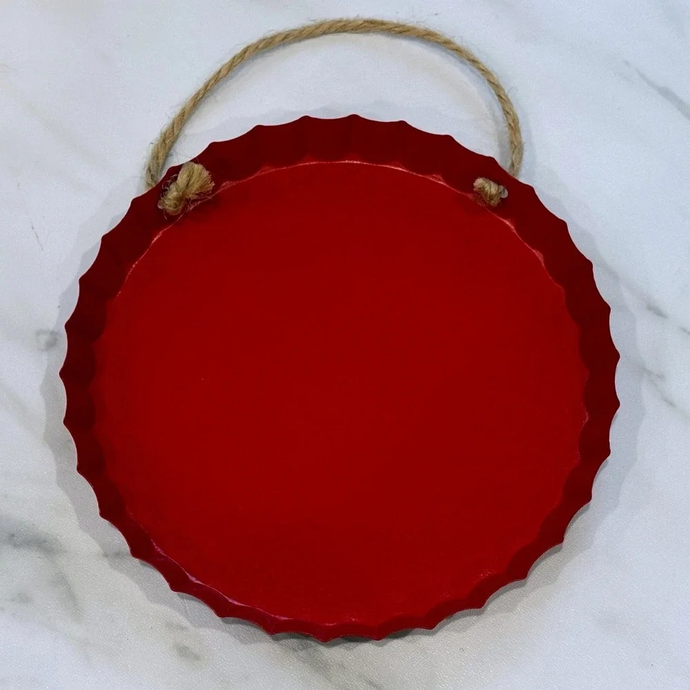 Red Patriotic Americana Stars Sign Unbranded Bottle Cap Wall Decor